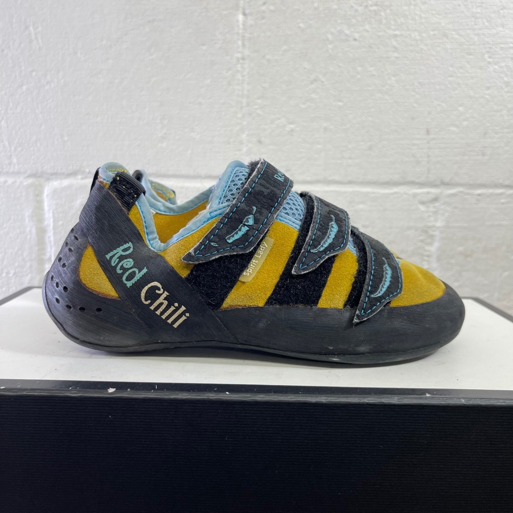 Red‎ Chili Climbing Shoes Black Yellow Spirit Lady VCR Double Strap Women's 5.5